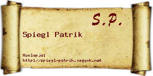 Spiegl Patrik névjegykártya